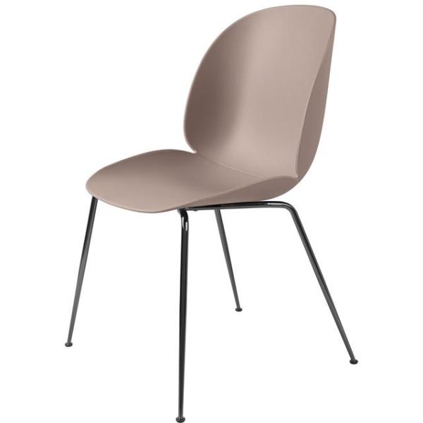 Gubi Beetle Spisebordsstol Conic Base Sort Krom Sweet Pink