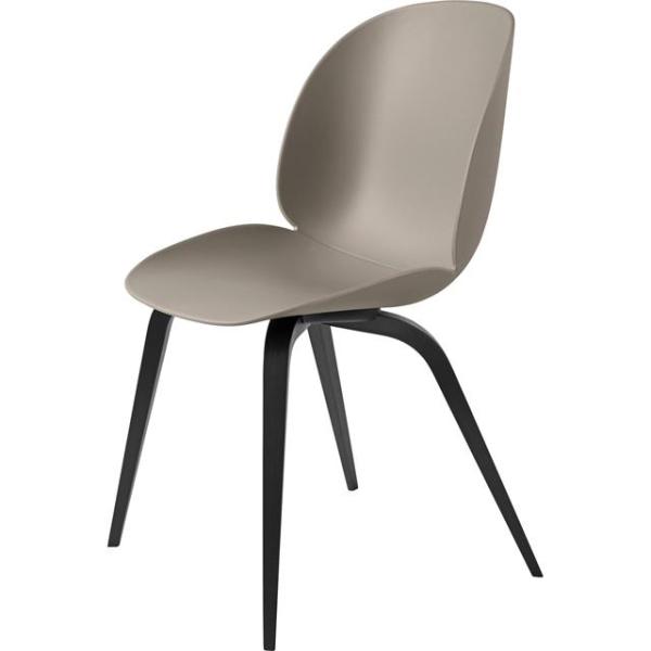 Gubi Beetle Spisebordsstol Træbase Sort Bejdset Bøg Semi-mat New Beige