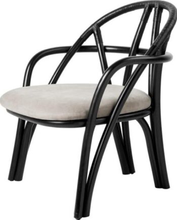 Gubi Bistra Lænestol Ebony Painted Rattan Fustagno Limonta 001