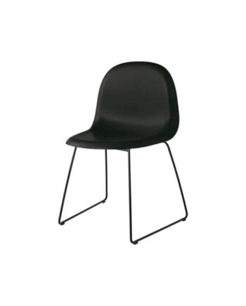 Gubi 3d Spisebordsstol Uden Polstring Med Plastik Gliders Black Semi Matt