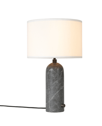 Gubi Gravity Bordlampe Grå Marmor Og Hvid Skærm Lille