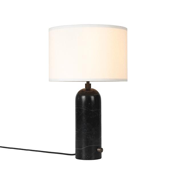Gubi Gravity Bordlampe Sort Marmor Og Hvid Skærm Lille