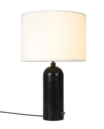 Gubi Gravity Bordlampe Sort Marmor Og Hvid Skærm Stor