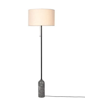 Gubi Gravity Gulvlampe Grå Marmor Og Lærred Skærm Stor