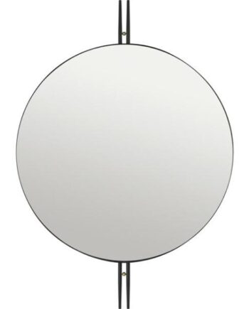 Gubi Ioi Vægspejl Rundt Sort Messing ø80 Cm