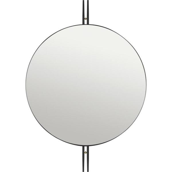 Gubi Ioi Vægspejl Rundt Sort Messing ø80 Cm