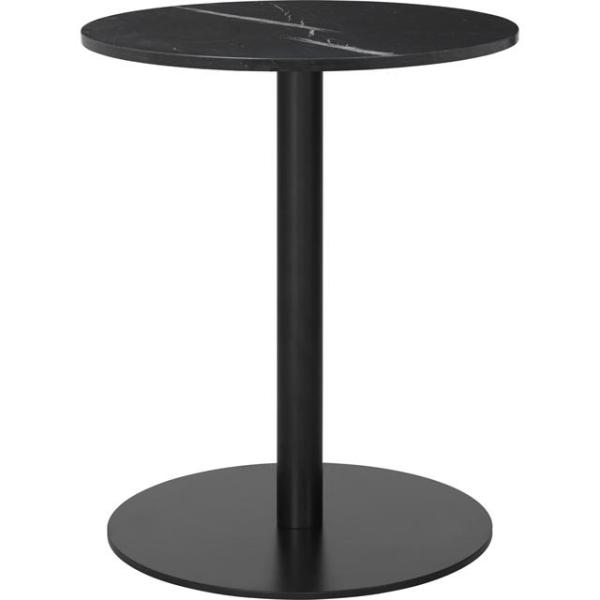 Gubi Spisebord Rundt ø60 Cm Sort Base Og Sort Marquina Marmor Top