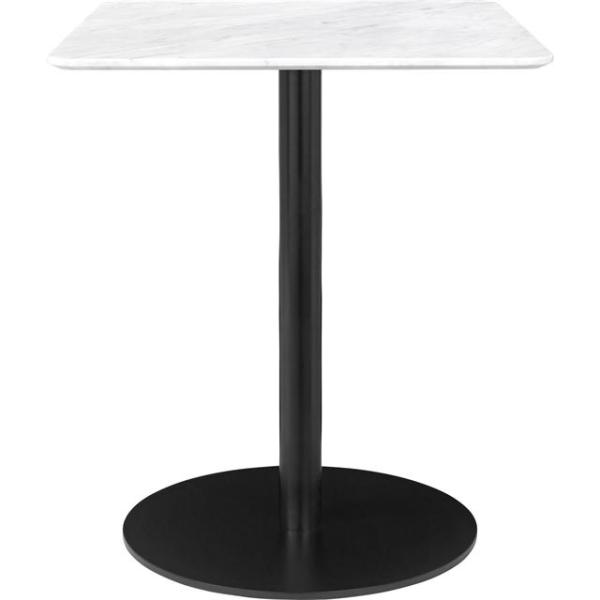 Gubi Spisebord 60 60 Cm Sort Base Og Hvid Carrara Marmor Top