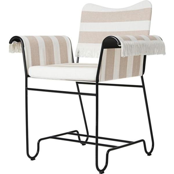 Gubi Tropique Spisebordsstol Med Frynser Sort Leslie Stripe 40