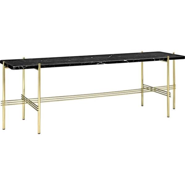 Gubi Ts Konsolbord H40 Cm Med Hylde Messing Sort Marquina Marmor