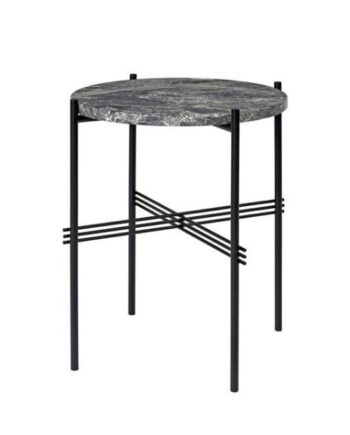 Gubi Ts Sidebord Rundt ø40 Sort Grå Emperador Marmor