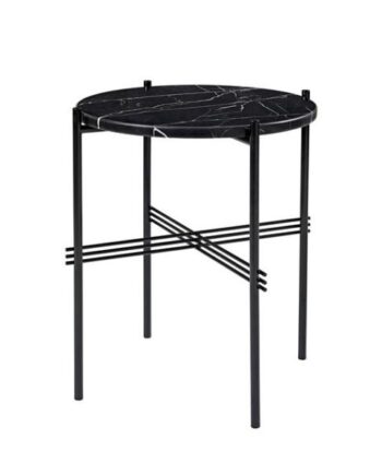 Gubi Ts Sidebord Rundt ø40 Sort Sort Marquina Marmor