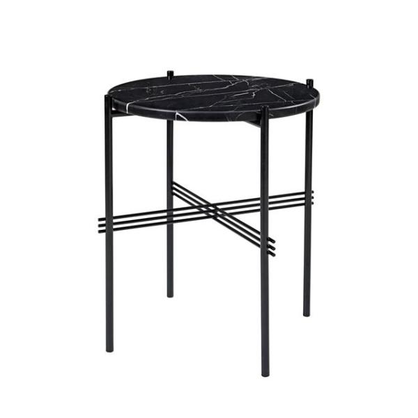 Gubi Ts Sidebord Rundt ø40 Sort Sort Marquina Marmor