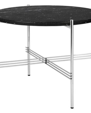Gubi Ts Sofabord Round ø55 Poleret Stål Black Marquina Marmor