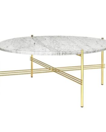 Gubi Ts Sofabord Rundt ø80 Messing Hvid Carrara Marmor