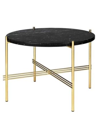 Gubi Ts Sofabord Rundt ø55 Messing Sort Marquina Marmor
