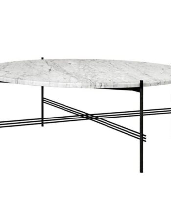 Gubi Ts Sofabord Rundt ø105 Sort Hvid Carrara Marmor