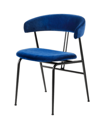 Gubi Violin Spisebordsstol Velvet 420 Safir Blå