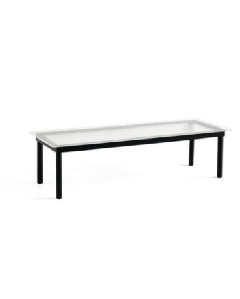 Hay Kofi Sofabord 36x50x140 Sort Eg Klar Rillet Glas