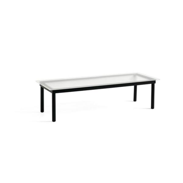 Hay Kofi Sofabord 36x50x140 Sort Eg Klar Rillet Glas
