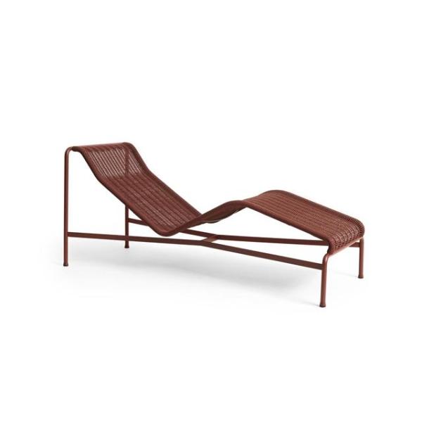 Hay Palissade Cord Chaise Logue Iron Red