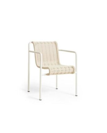Hay Palissade Cord Dining Stol Med Armlæn Creme Hvid