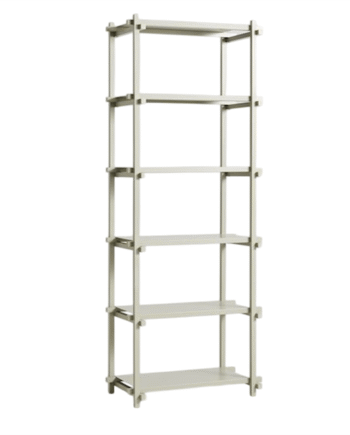 Hay Woody Shelving     Reol Høj Smokey Grey Stål