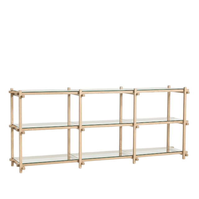 Hay Woody Shelving Reol Lav Almond White Glas