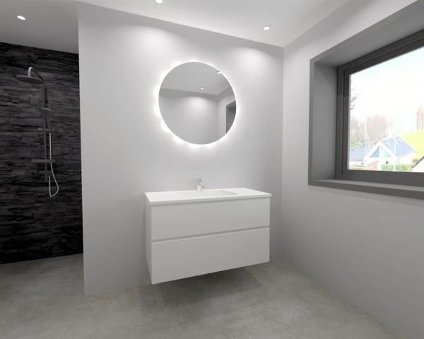 Kitchn Badsæt Hvid 102 Cm Fra Kitchn Med Boston Hvid Front