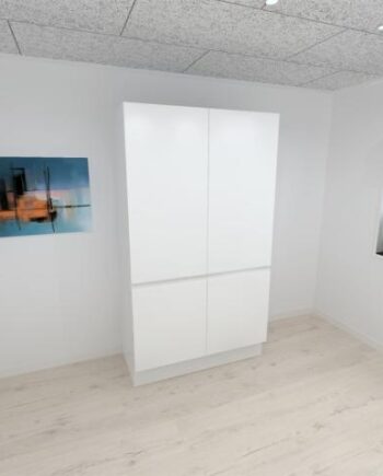 Kitchn Garderobeskab Med   Låger   Hvid 120 Cm Fra Kitchn Med Boston Front