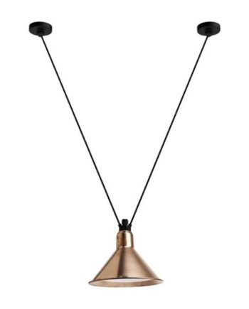 Lampe Gras N323   Conic Pendel Rå Kobber Hvid