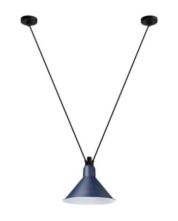 Lampe Gras N323   Conic Pendel Sort Blå