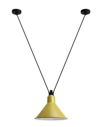 Lampe Gras N323   Conic Pendel Sort Gul