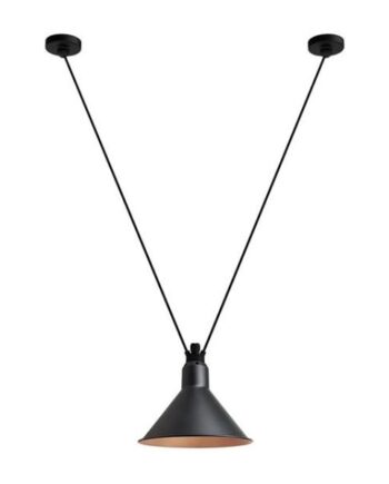 Lampe Gras N323   Conic Pendel Sort Kobber