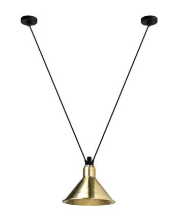 Lampe Gras N323   Conic Pendel Sort Messing