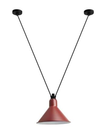Lampe Gras N323   Conic Pendel Sort Rød