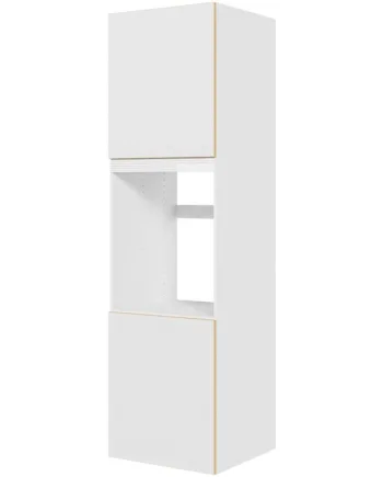 Multi-living Køkken Ekstra Højt Indbygningsskab Til Køl    White Oak Line  : 214   Cm  : 60   Cm   Låger Inklusiv   Flytbar Hylder Bredde: 60 Cm