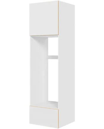 Multi-living Køkken Ekstra Højt Indbygningsskab Til Køl    White Oak Line  : 214   Cm  : 60   Cm Toplåge Og Skuffe Fuldudtræk Softluk Bredde: 60 Cm