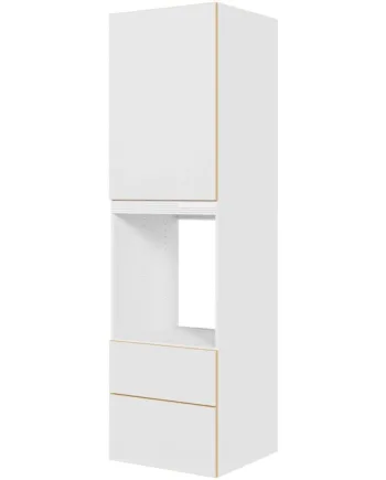 Multi-living Køkken Ekstra Højt Indbygningsskab Til Ovn    White Oak Line  : 214   Cm  : 60   Cm   Låge     Skuffer Deludtræk Softluk Bredde: 60 Cm