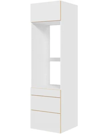 Multi-living Køkken Ekstra Højt Indbygningsskab Til Ovn    White Oak Line  : 214   Cm  : 60   Cm   Låge     Skuffer Deludtræk Softluk Bredde: 60 Cm