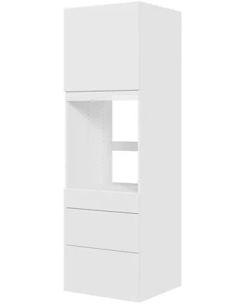 Multi-living Køkken Indbygningsskab   Malet Hvid Front Til Ovn  : 195   Cm  : 60   Cm   Skuffer Fuldudtræk Softluk Og   Låge Bredde: 60 Cm