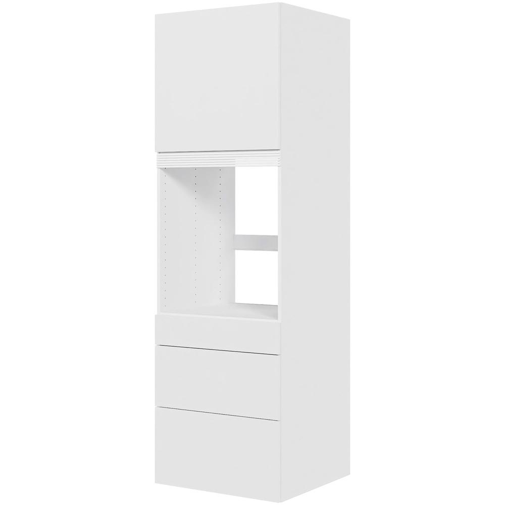 Multi-living Køkken Indbygningsskab Malet Hvid Front Til Ovn : 195 Cm : 60 Cm Skuffer Fuldudtræk Softluk Og Låge Bredde: 60 Cm