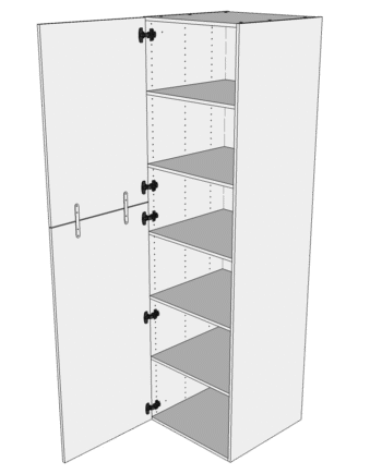 Multi-living Køkken Ekstra Højt Hyldeskab    Wien  : 214   Cm  : 60   Cm   Delt Låge Inklusiv   Hylder Bredde: 40 Cm