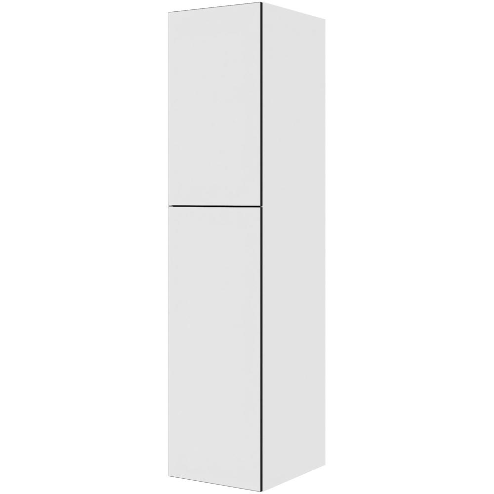 Multi-living Køkken Ekstra Højt Kosteskab White Black Line : 214 Cm : 60 Cm Inklusiv Hylde Trådreol Slangeholder Bredde: 50 Cm