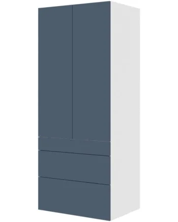 Multi-living Køkken Garderobeskab   Cibo Blue  : 195   Cm  : 60   Cm   Låger Og   Skuffer Fuldudtræk Softclose Bredde: 80 Cm