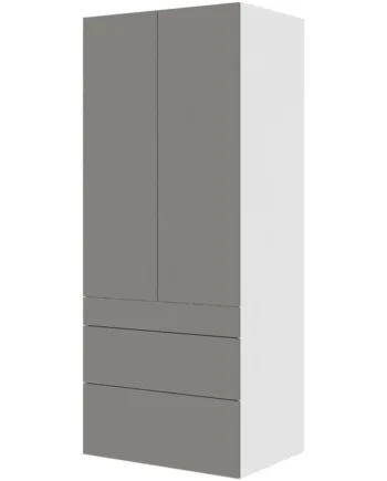 Multi-living Køkken Garderobeskab   Cibo Grigio  : 195   Cm  : 60   Cm   Låger Og   Skuffer Fuldudtræk Softclose Bredde: 80 Cm