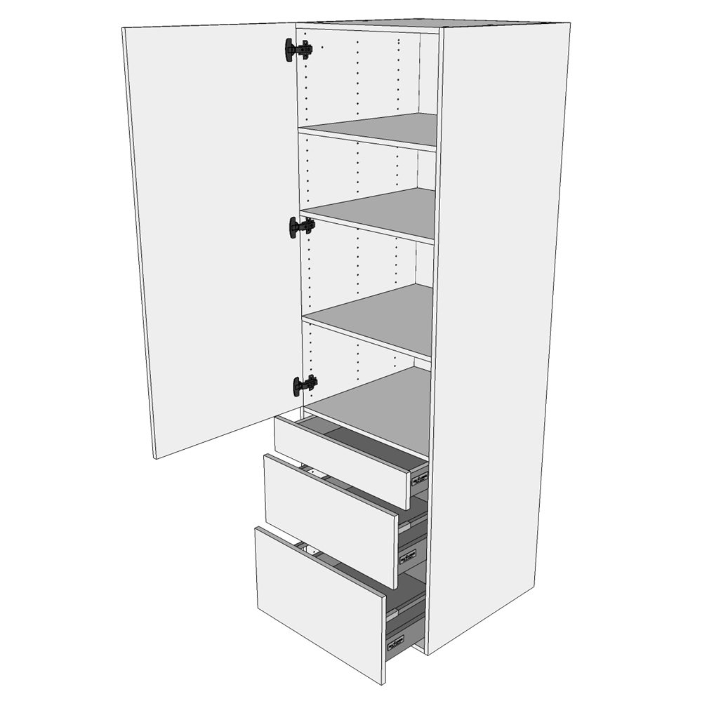 Multi-living Køkken Garderobeskab Wien : 195 Cm : 60 Cm Låge Og Skuffer Fuldudtræk Softclose Bredde: 40 Cm