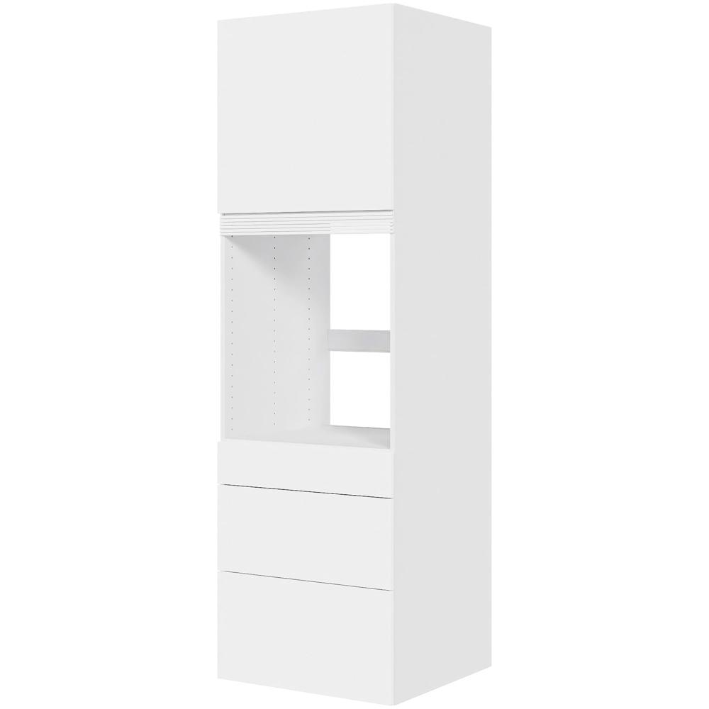 Multi-living Køkken Indbygningsskab Cibo Bianco Til Ovn : 195 Cm : 60 Cm Skuffer Fuldudtræk Softluk Og Låge Bredde: 60 Cm