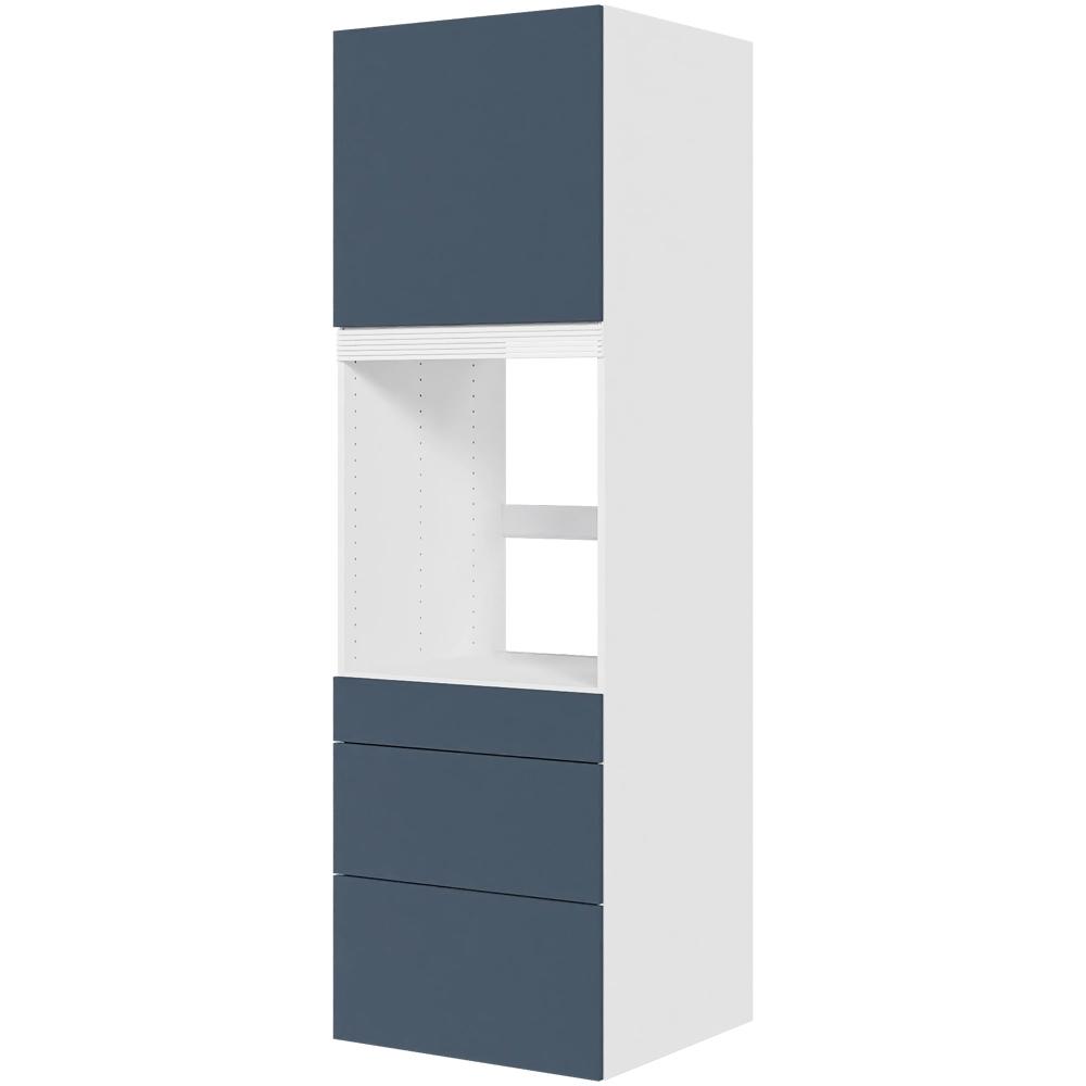 Multi-living Køkken Indbygningsskab Cibo Blue Til Ovn : 195 Cm : 60 Cm Skuffer Fuldudtræk Softluk Og Låge Bredde: 60 Cm