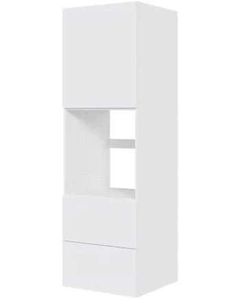 Multi-living Køkken Indbygningsskab   Hvid Front Til Ovn  : 195   Cm  : 60   Cm   Skuffer Deludtræk Softluk Bredde: 60 Cm